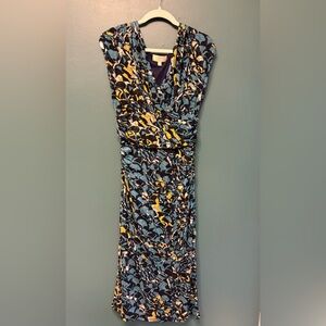 Moulinette Soeurs Floral Ruched Midi Dress Coquette Girl Wedding Office